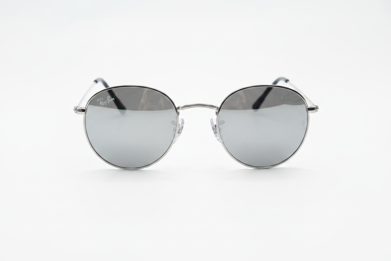 Ray-Ban Round Srebrna/Zrcalna - frontalni